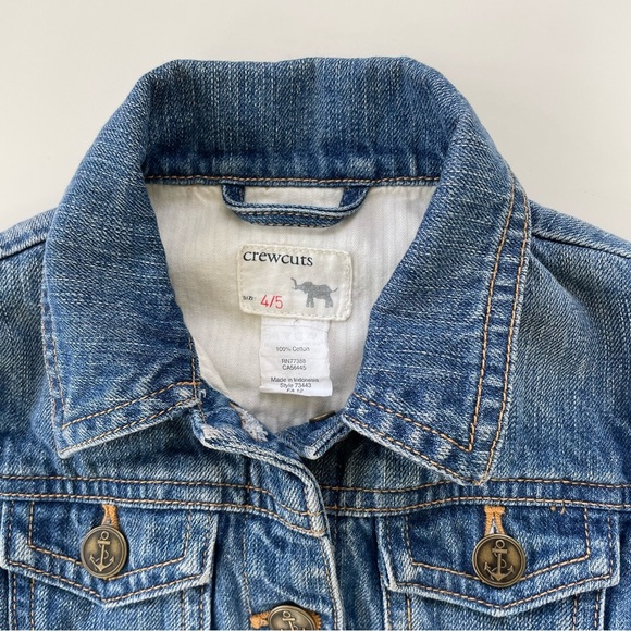 J.Crew Crewcuts Little Girls Denim Jean Jacket Size 4/5 - Picture 2 of 4